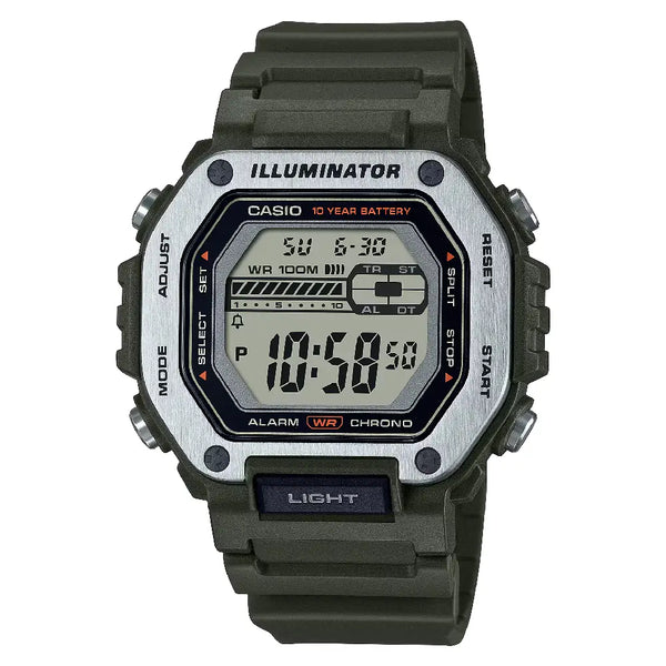 Casio Youth Digital MWD-110H-3AVDF Grey Digital Dial 47.2mm Resin Strap Men's Watch