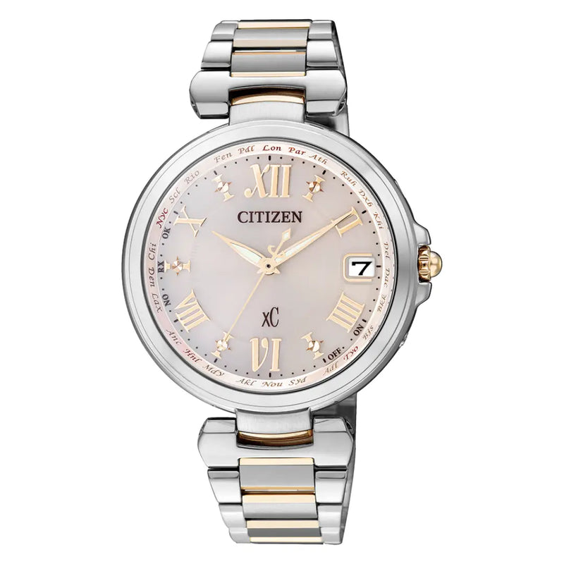 Citizen Eco-Drive Radio-Controlled EC2004-54X Pink Dial Two-Tone 36mm Stainless Steel Women's Watch
