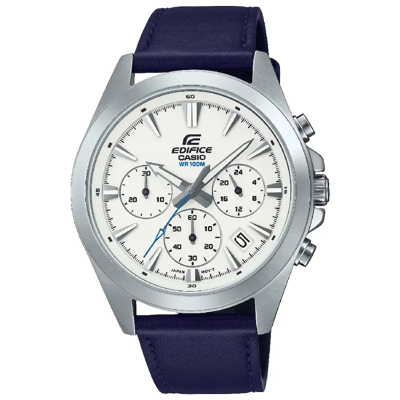 Casio Edifice EFV-630L-7AVUDF White Dial 44mm Leather Men's Watch