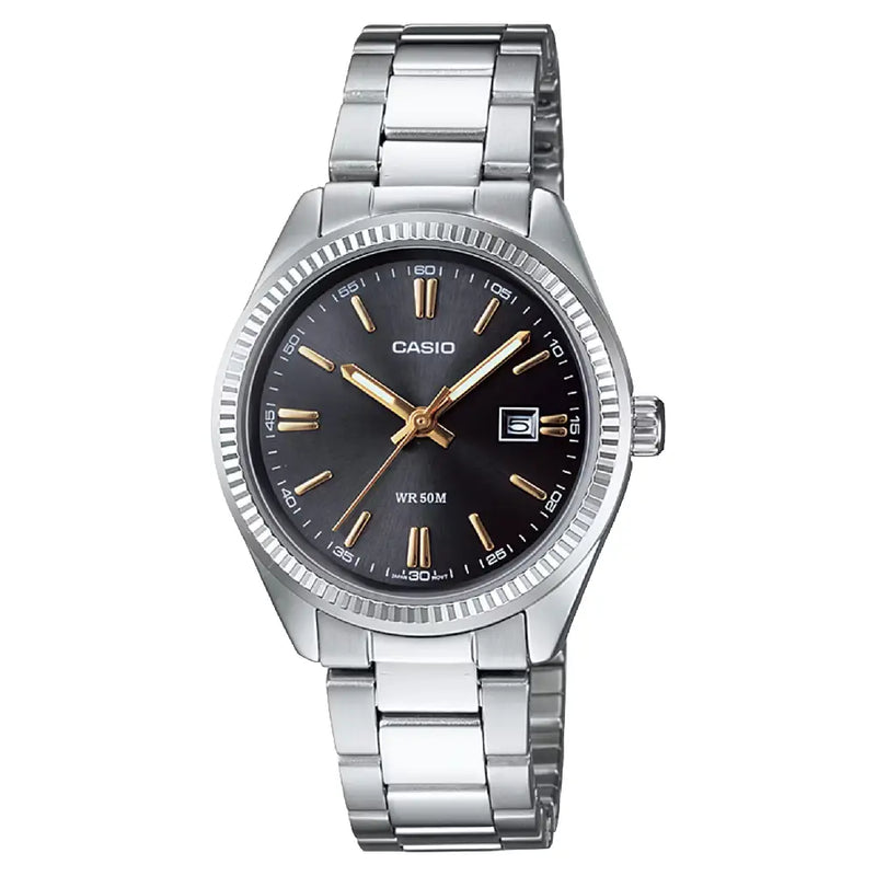 Casio Classic Analog LTP-1302D-1A2VDF Black Dial 30.5mm Stainless Steel Women's Watch