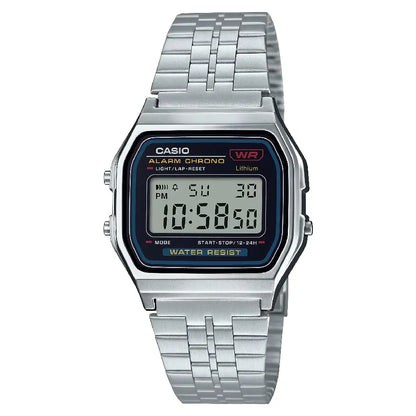 Casio Vintage Digital A159W-N1DF Black Dial Stainless Steel Unisex Watch