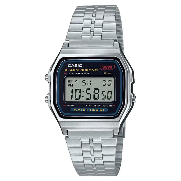 Casio Vintage Digital A159W-N1DF Black Dial Stainless Steel Unisex Watch