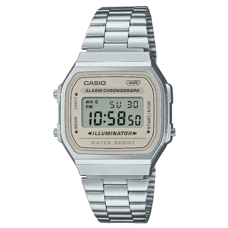 Casio Vintage Digital A168WA-8AYDF Grey Dial Stainless Steel Unisex Watch