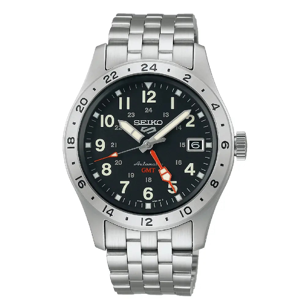 Seiko 5 Sports SSK023K1 Automatic GMT Black Dial 39.4mm Stainless Steel Men's Watch