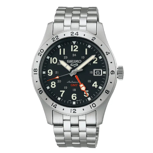 Seiko 5 Sports SSK023K1 Automatic GMT Black Dial 39.4mm Stainless Steel Men's Watch