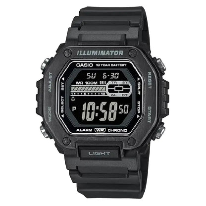 Casio Digital MWD-110HB-1BVDF Black Display Dial Resin Strap Men's Watch