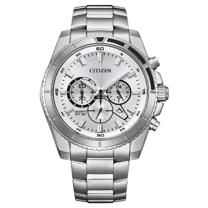 Citizen Quartz Chronograph 44mm AN8200-50A Silver Dial Stainless Steel Men's Watch