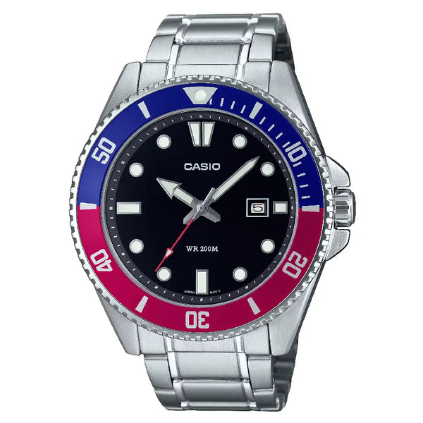 Casio Diver's MDV-107D-1A3VDF Analog Black Dial Stainless Steel Men's Watch