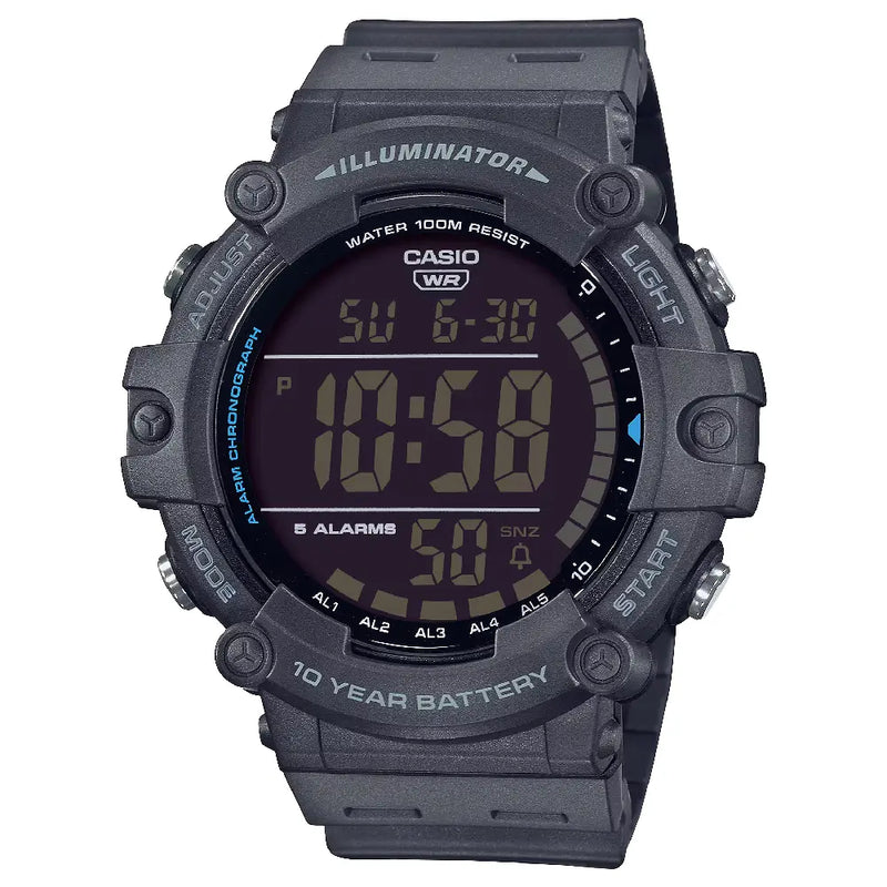 Casio Digital Wide Face AE-1500WH-8BVDF Grey Dial Resin Strap Men's Watch