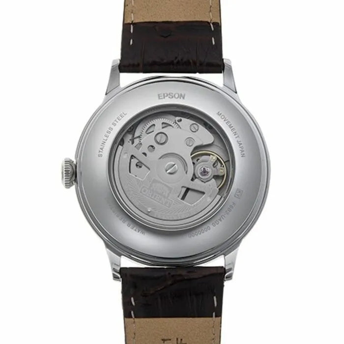 Orient RA-AK0705R Bambino Version 8 Leather Strap Men's Watch detail view