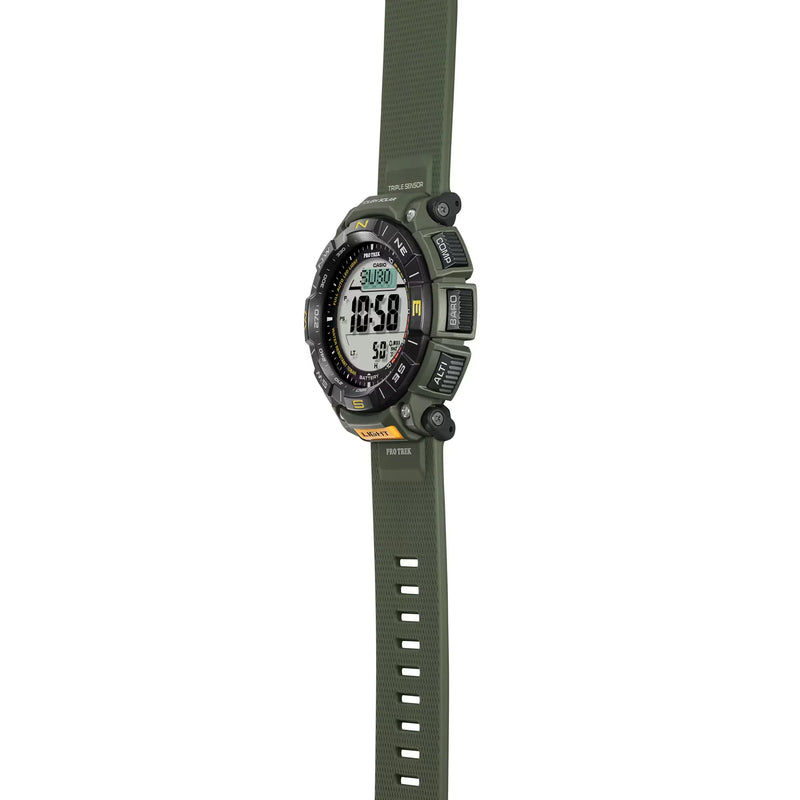 Casio Pro Trek Climber Line PRG-340-3DR Grey Dial Biomass Plastic Strap Men's Watch detail view