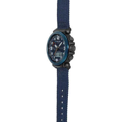Casio- Pro Trek Climber Line PRG-601YB-2DR Blue Dial 51.5mm Recycled Fabric Strap Men's Watch