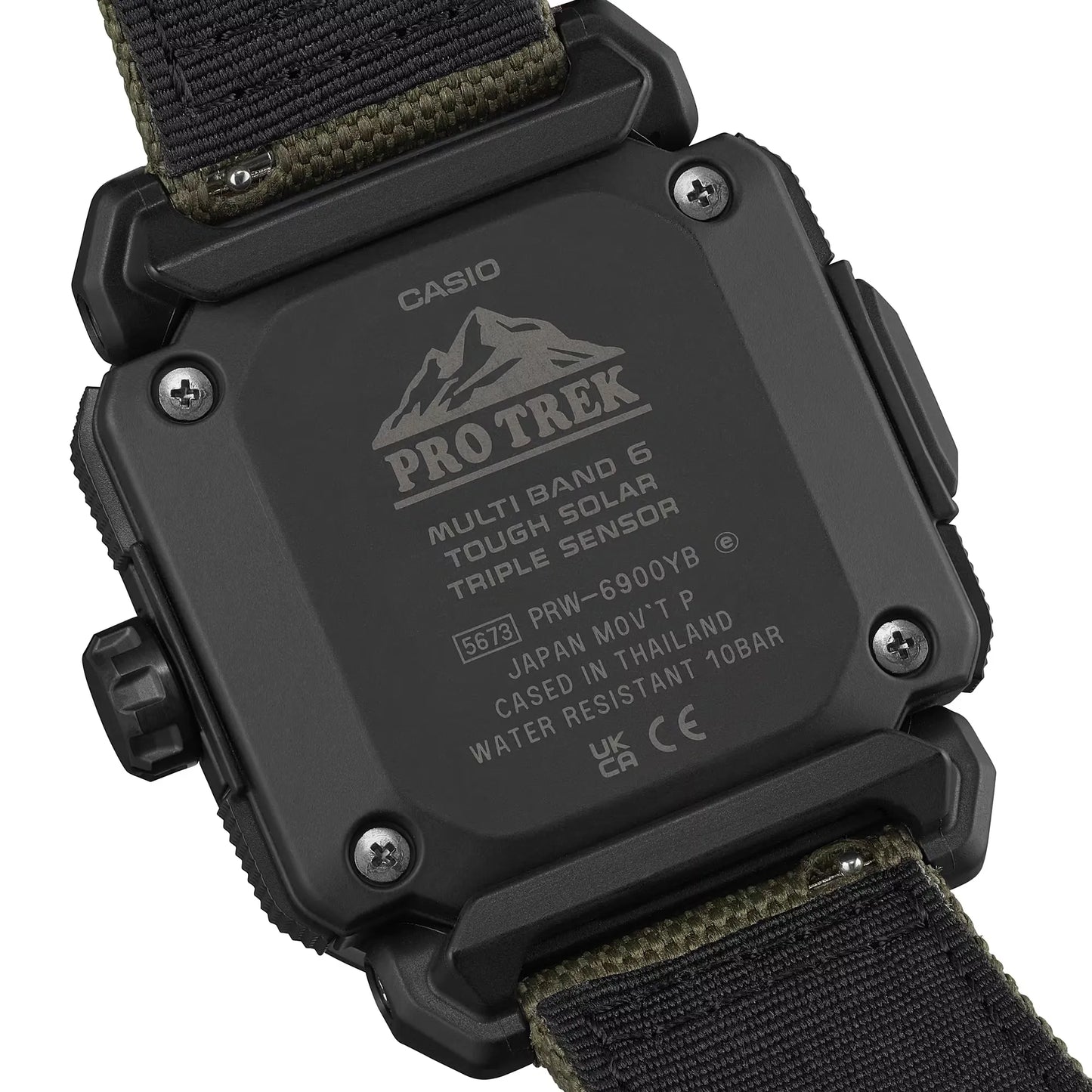 Casio Pro Trek Climber Line PRW-6900YB-3DR Black Dial Green CORDURA Strap Men's Watch