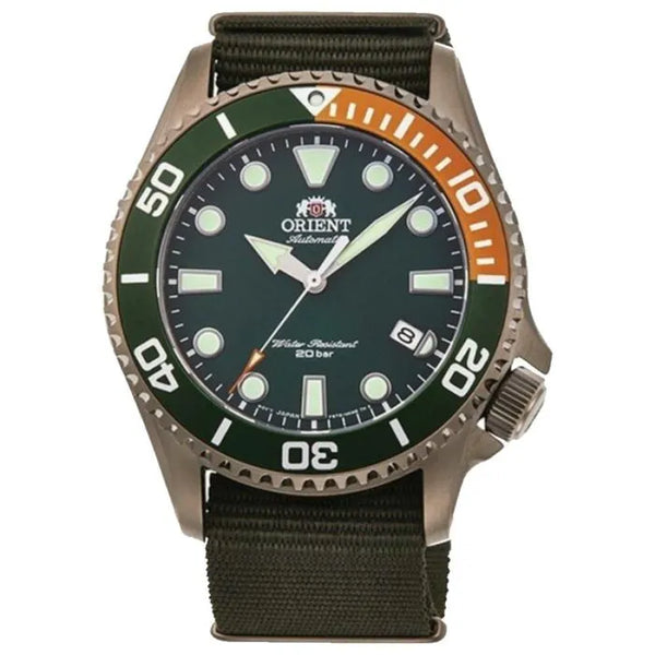 Orient RA-AC0K04E Diver's Automatic Green Dial Nato Strap Men's Watch