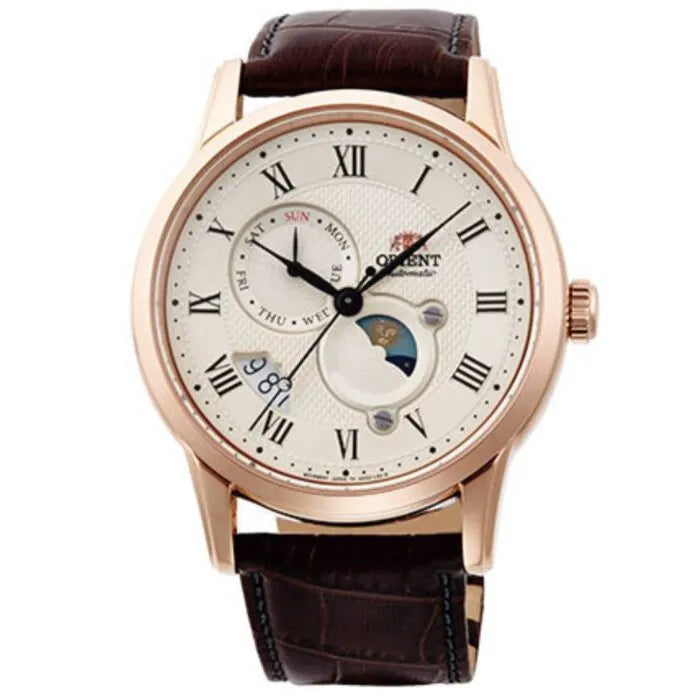 Orient RA-AK0007S Automatic Sun & Moon Leather Strap Men's Watch