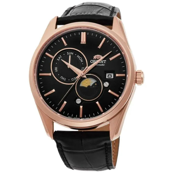 Orient RA-AK0309B Sun & Moon Phase Automatic 41.5mm Leather Strap Men's Watch