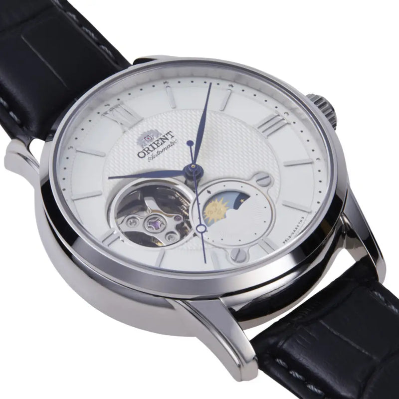 Orient Classic Automatic RA-AS0011S30B White Dial 42mm Leather Strap Men's Watch detail view