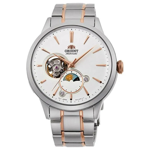 Orient RA-AS0101S Sun And Moon Phase Skeleton Collection Automatic Stainless Steel Men's Watch