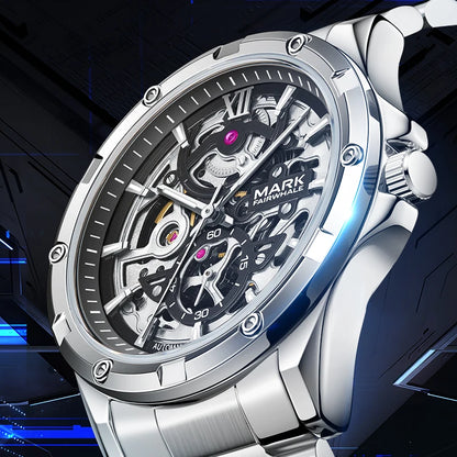 Mark Fairwhale 6960 Automatic Mechanical Watch – Skeleton Design, Waterproof & Luminous