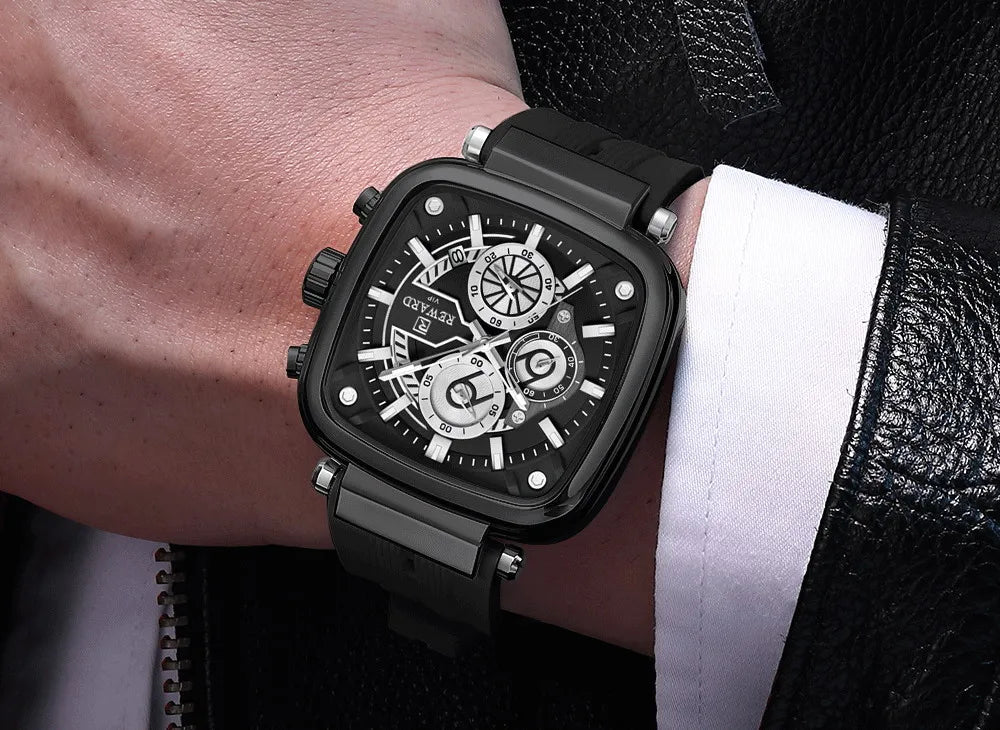 Hot Seller: REWARD RD831509M Square Chronograph Watch – Waterproof & Durable