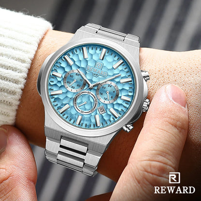 Hot Seller: REWARD Blue Men’s Quartz Sport Watch with Box