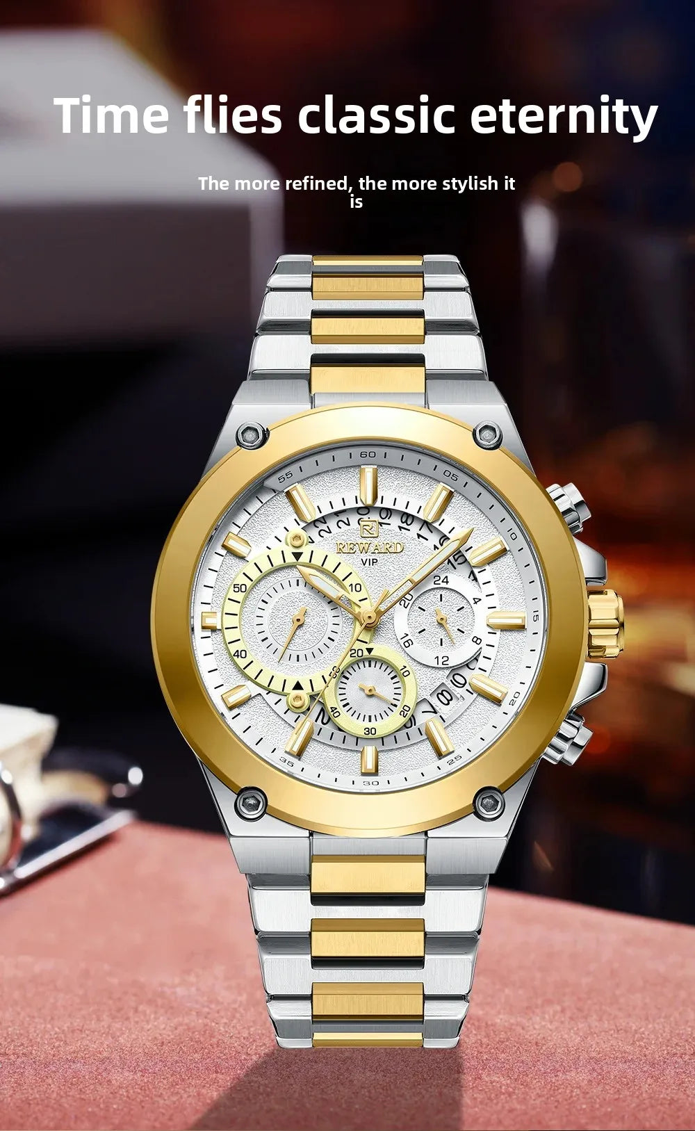 Bold & Refined – REWARD RD812259M Steel Chronograph Watch