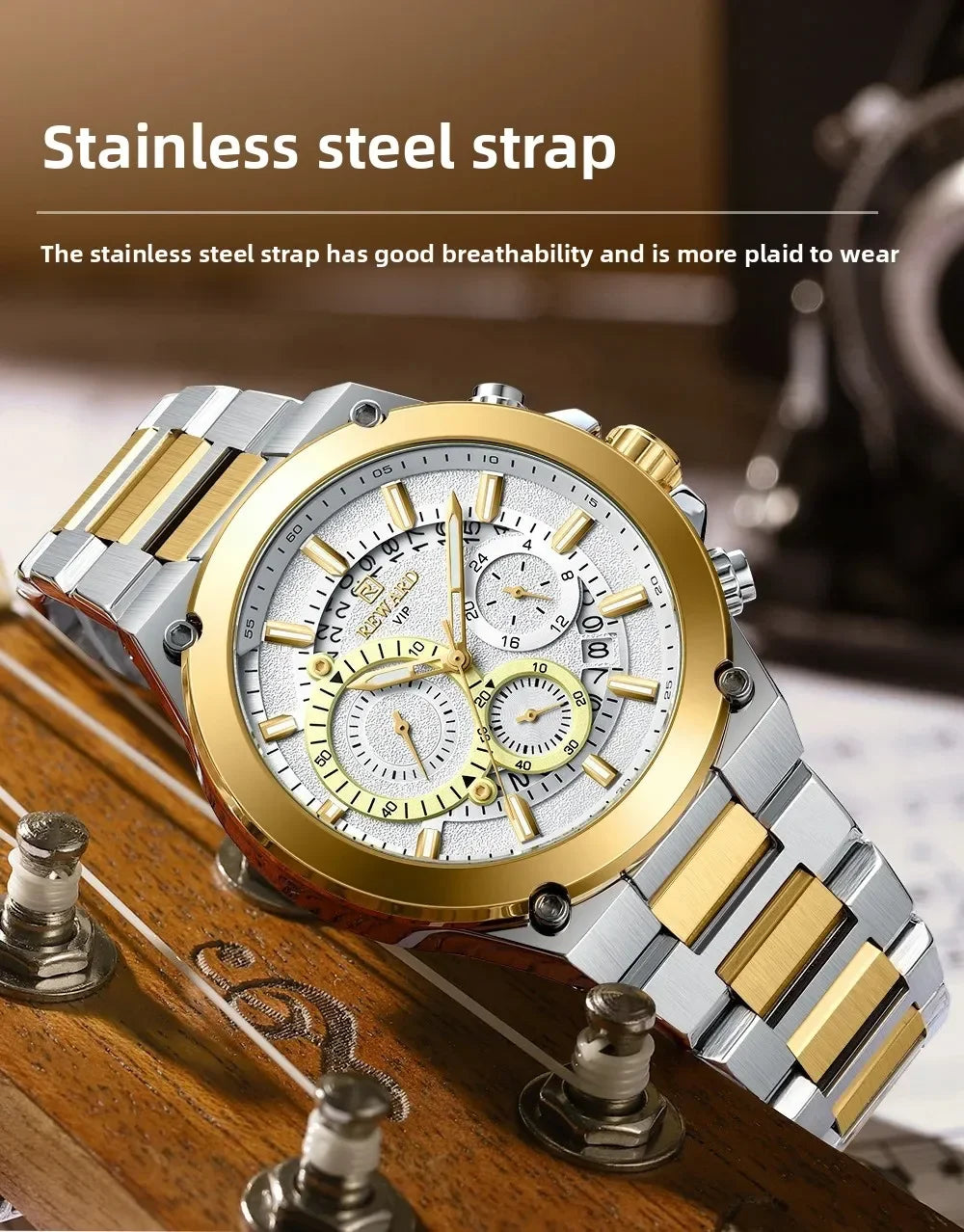 Bold & Refined – REWARD RD812259M Steel Chronograph Watch