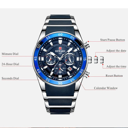 Power on Your Wrist – REWARD Oversized Luxury Sports Watch
