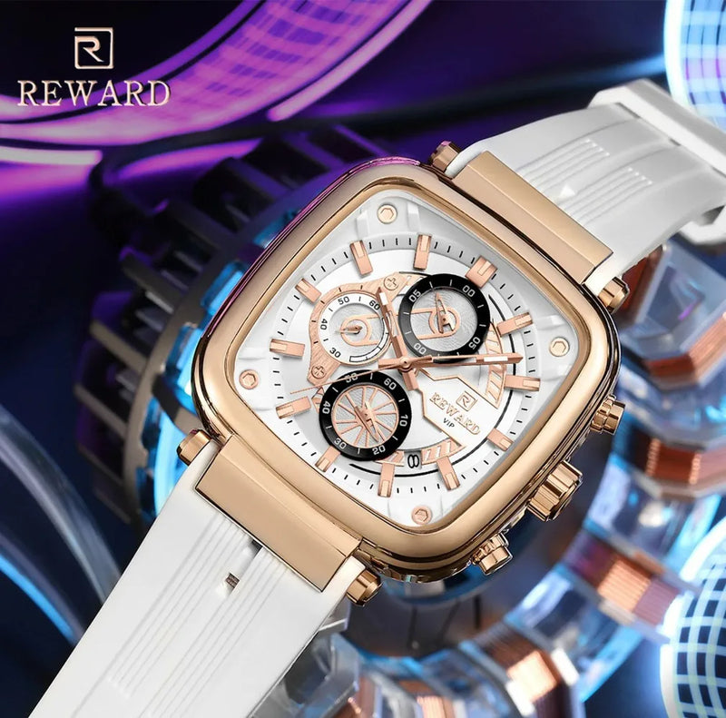 Hot Seller: REWARD RD831509M Square Chronograph Watch – Waterproof & Durable detail view