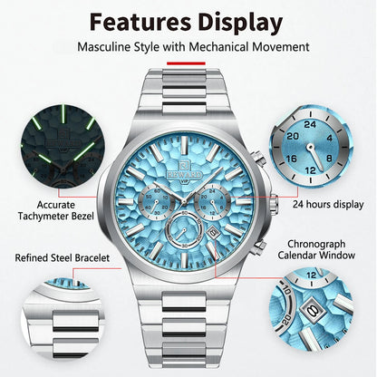 Hot Seller: REWARD Blue Men’s Quartz Sport Watch with Box