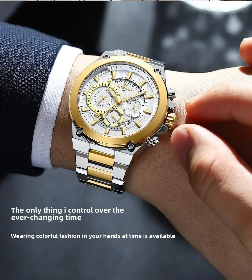 Bold & Refined – REWARD RD812259M Steel Chronograph Watch