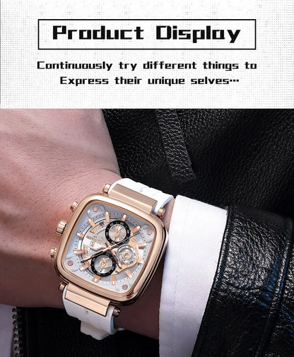 Hot Seller: REWARD RD831509M Square Chronograph Watch – Waterproof & Durable