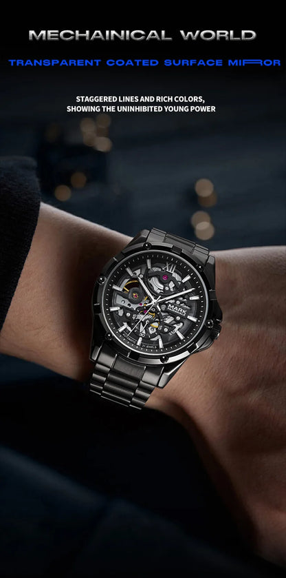 Mark Fairwhale 6960 Automatic Mechanical Watch – Skeleton Design, Waterproof & Luminous