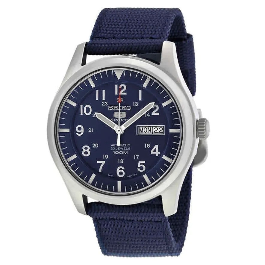 Seiko 5 SNZG11J1 Military Sports Blue Dial Nylon Strap Men's Watch