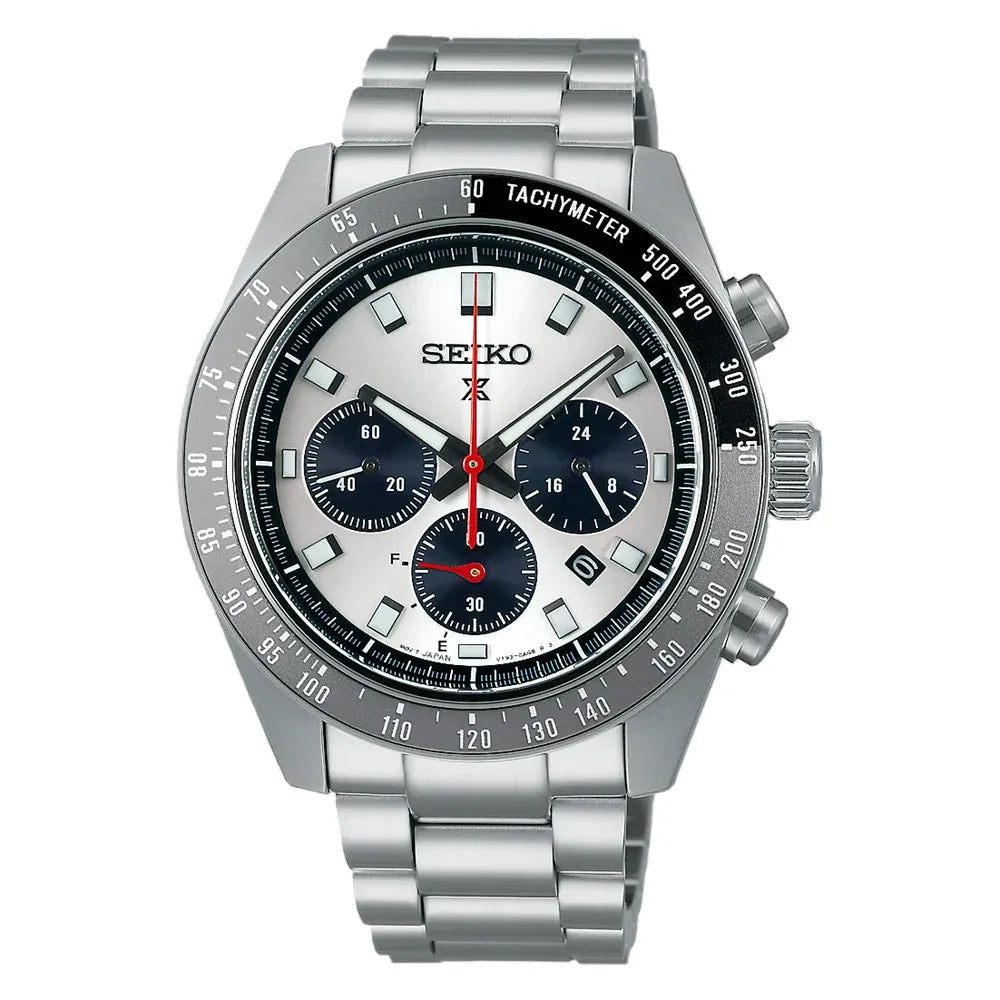 Seiko Prospex SBDL095 (SSC911P1) "Panda" Speedtimer Solar Chronograph Silver Dial Stainless Steel Men's Watch