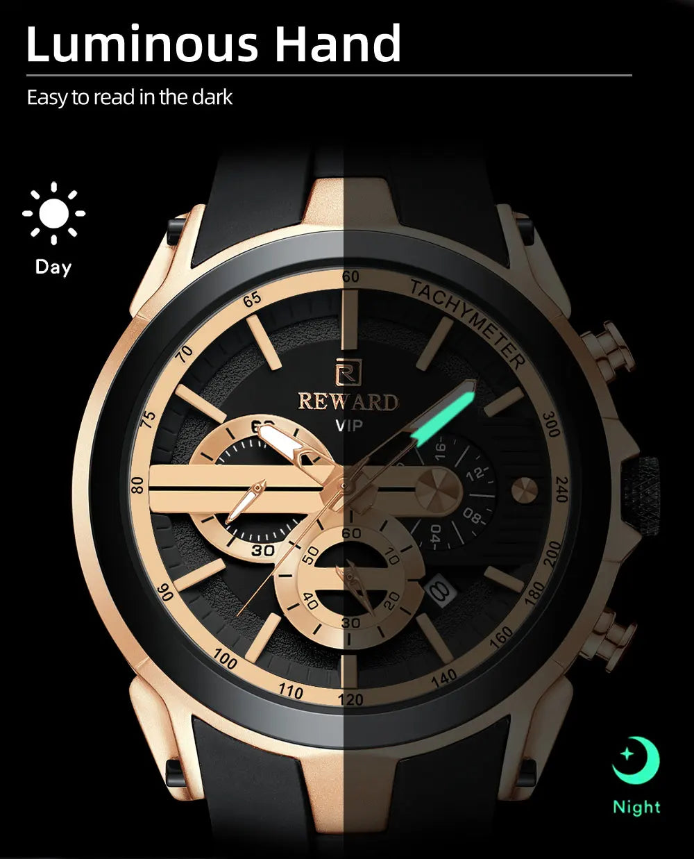 Premium & Trendy Men's Sport Chronograph Watch with Box