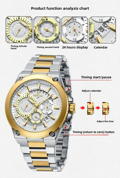 Bold & Refined – REWARD RD812259M Steel Chronograph Watch