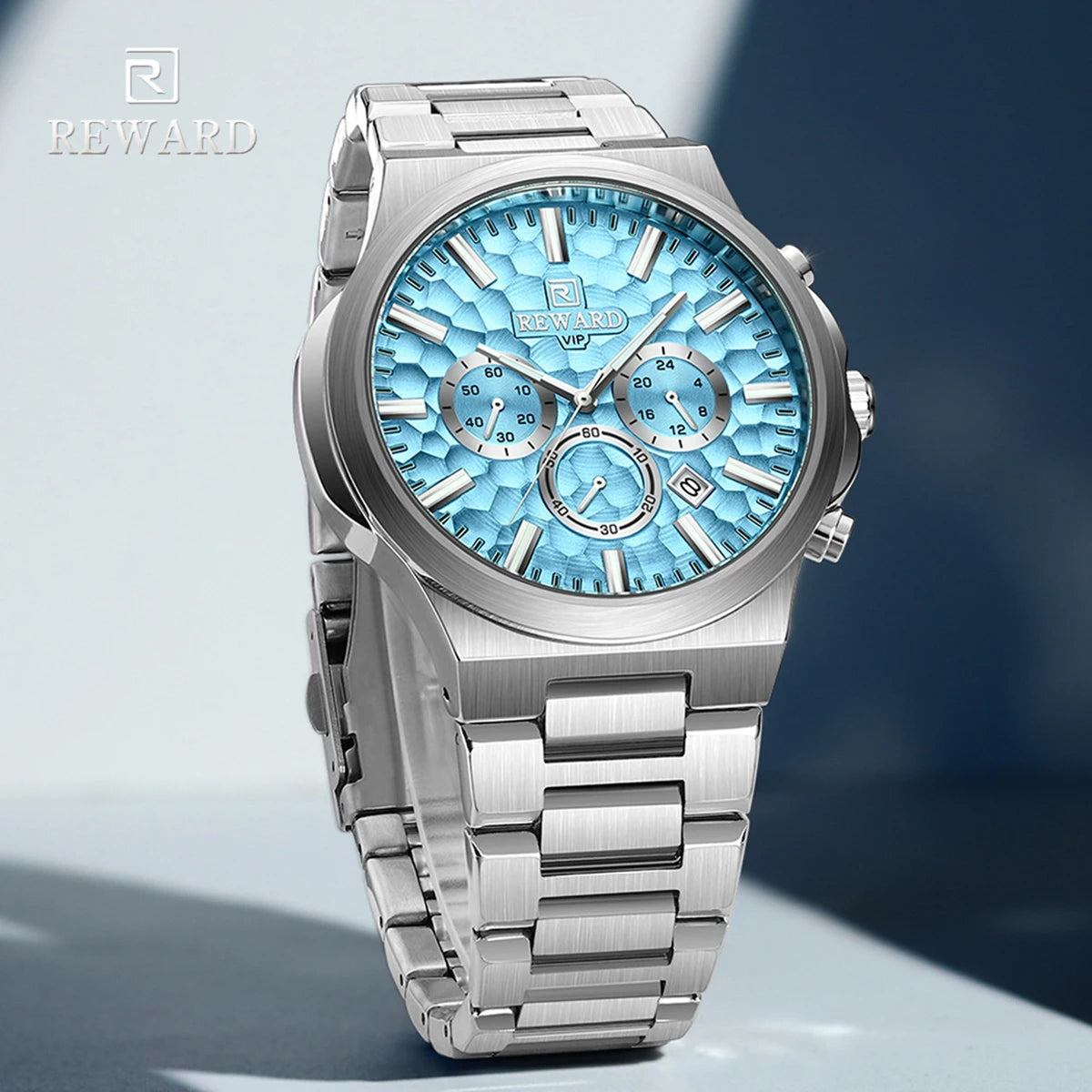 Hot Seller: REWARD Blue Men’s Quartz Sport Watch with Box