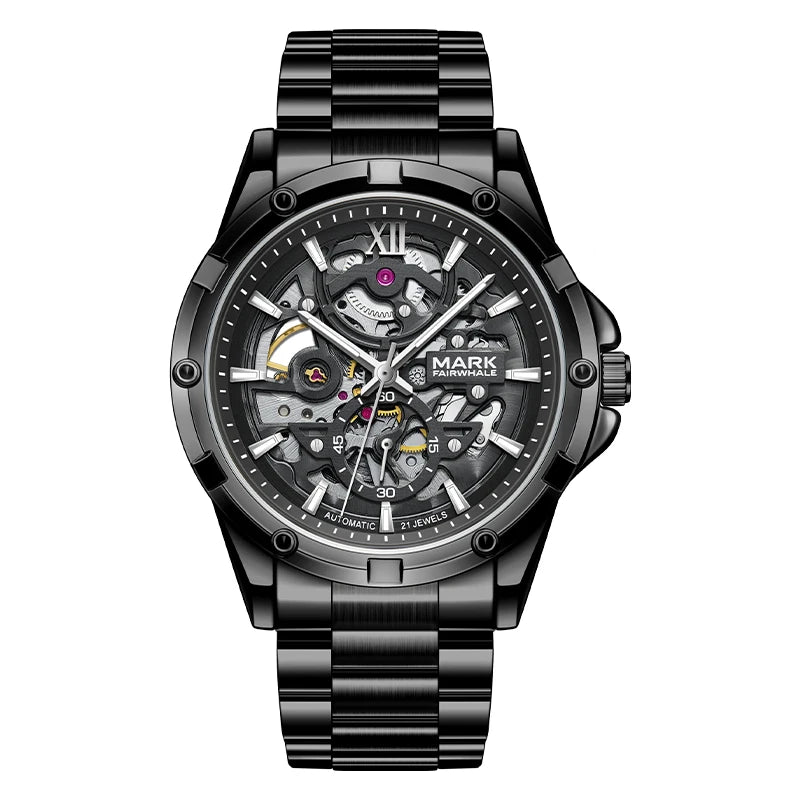 Mark Fairwhale 6960 Automatic Mechanical Watch – Skeleton Design, Waterproof & Luminous
