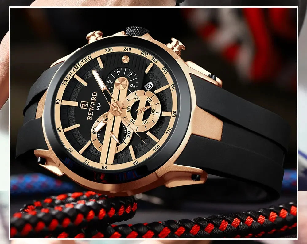 Premium & Trendy Men's Sport Chronograph Watch with Box