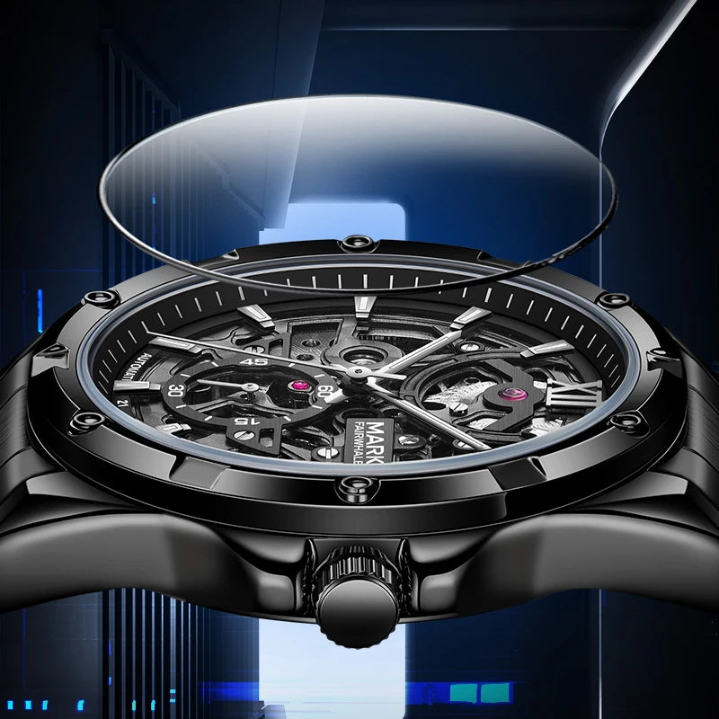 Mark Fairwhale 6960 Automatic Mechanical Watch – Skeleton Design, Waterproof & Luminous