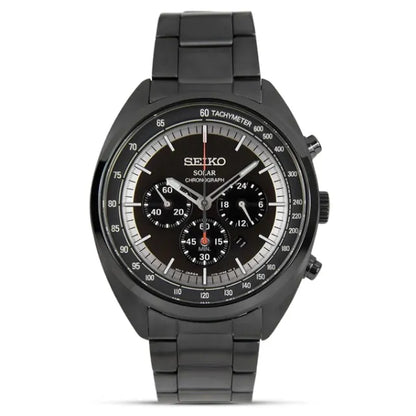 Seiko SSC623P1 Chronograph Solar Tachymeter Black Dial 45mm Stainless Steel Men's Watch