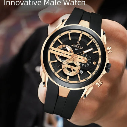 Premium & Trendy Men's Sport Chronograph Watch with Box