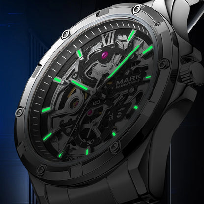 Mark Fairwhale 6960 Automatic Mechanical Watch – Skeleton Design, Waterproof & Luminous