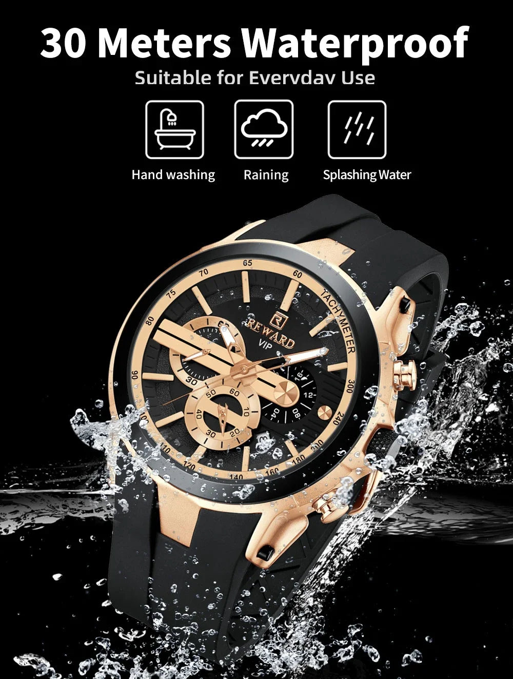 Premium & Trendy Men's Sport Chronograph Watch with Box