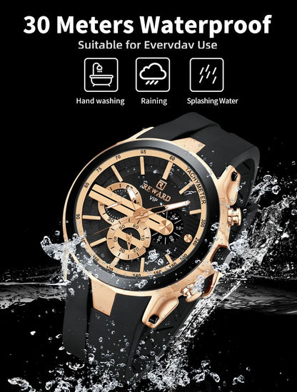 Premium & Trendy Men's Sport Chronograph Watch with Box