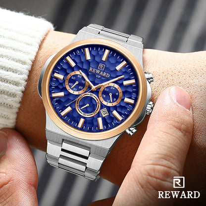 Hot Seller: REWARD Blue Men’s Quartz Sport Watch with Box