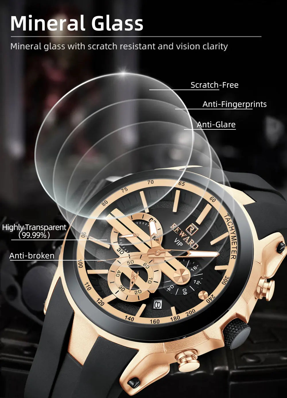 Premium & Trendy Men's Sport Chronograph Watch with Box