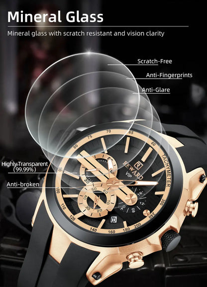 Premium & Trendy Men's Sport Chronograph Watch with Box