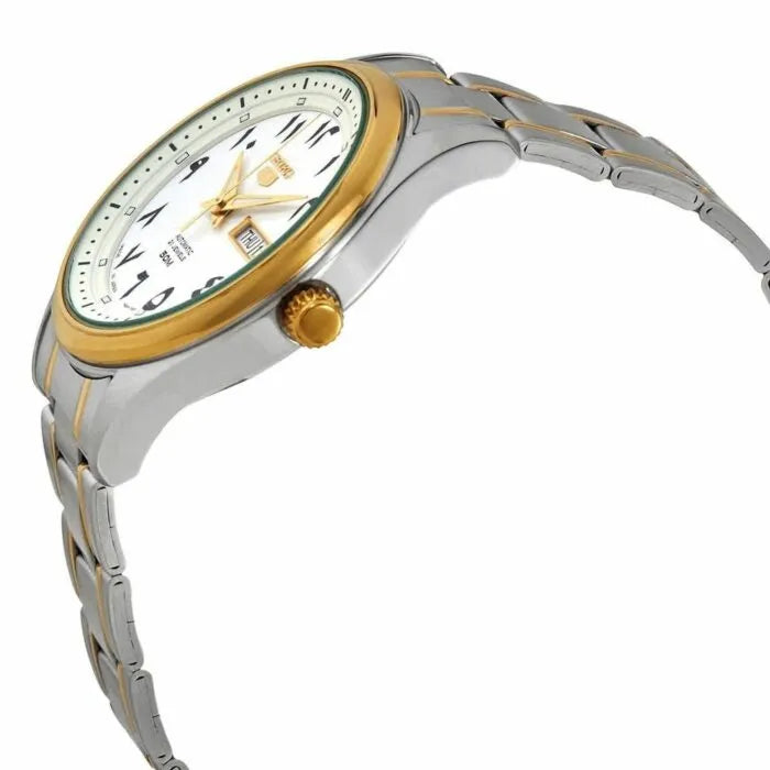 Seiko 5 SNKP22J1 Automatic White Arabic Dial 42mm Stainless Steel Men's Watch detail view